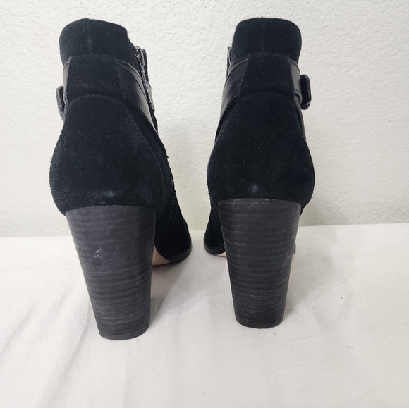 COLE HAAN MINNA BLACK SUEDE SIDE ZIP MINNA ANKLE BOOTIE SIZE 8.5 - Picture 7 of 16